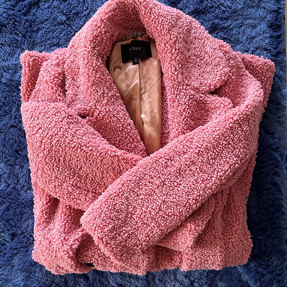 J. Crew Pink Teddy Trench